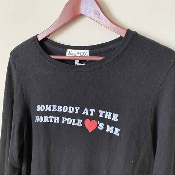 Wildfox Somebody at The North Pole Loves Me Top S - Picture 2 of 11